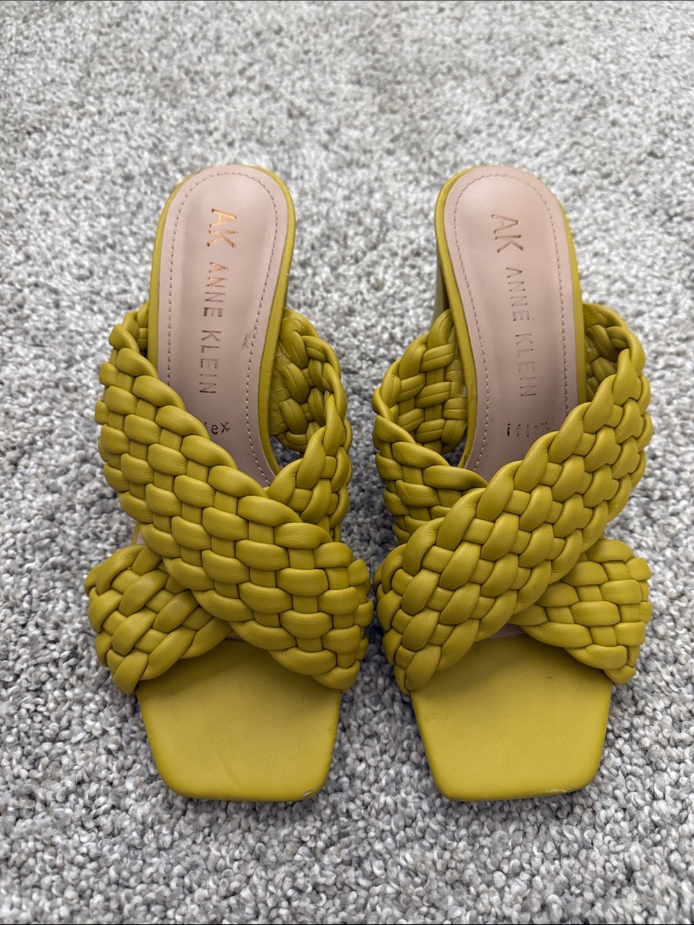 Anne Klein Braided Slide Mules in yellow